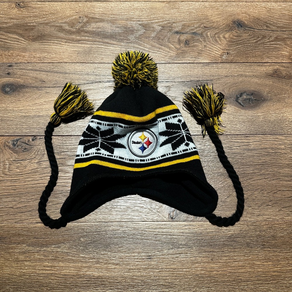 New Era Pittsburgh Steelers Black Gold Beanie Hat Men OSFM